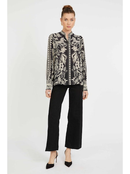 Caballero Collection Jilli Boutique Riley Top Zebra Fern