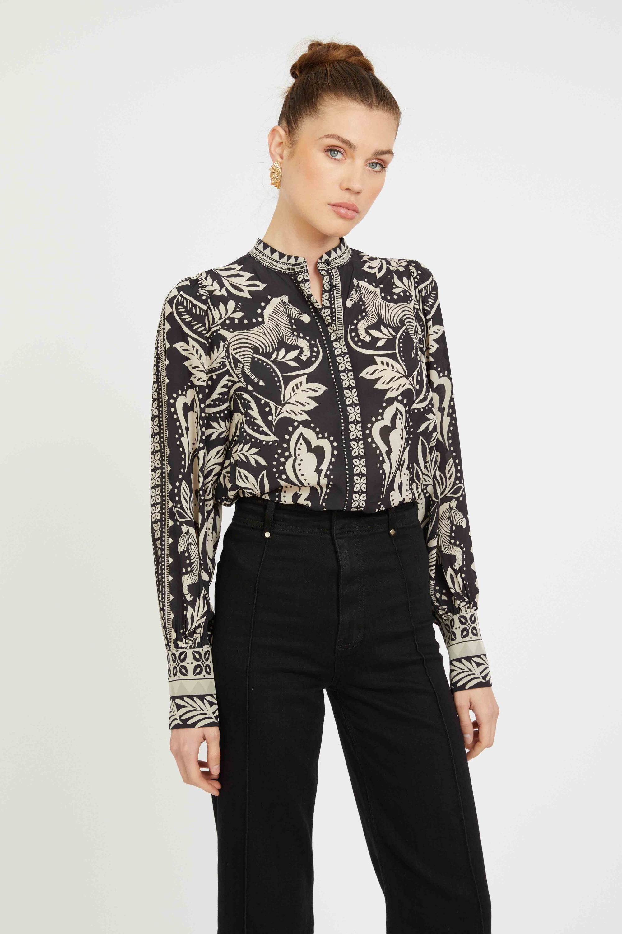 Caballero Collection Jilli Boutique Riley Top Zebra Fern Blouse Dunwoody Georgia Atlanta Buckhead