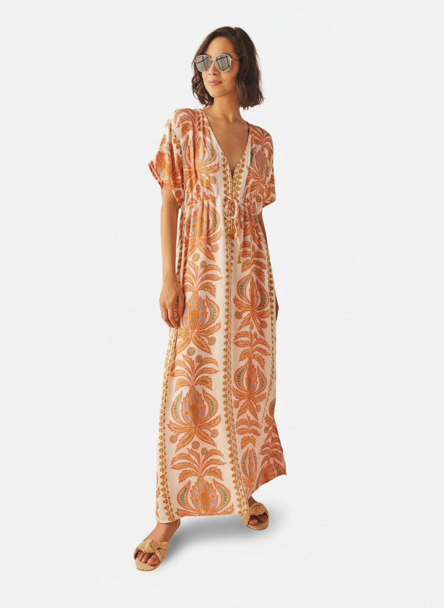 chinese dress ladies Paradise Maxi Cotton Kaftan Dress