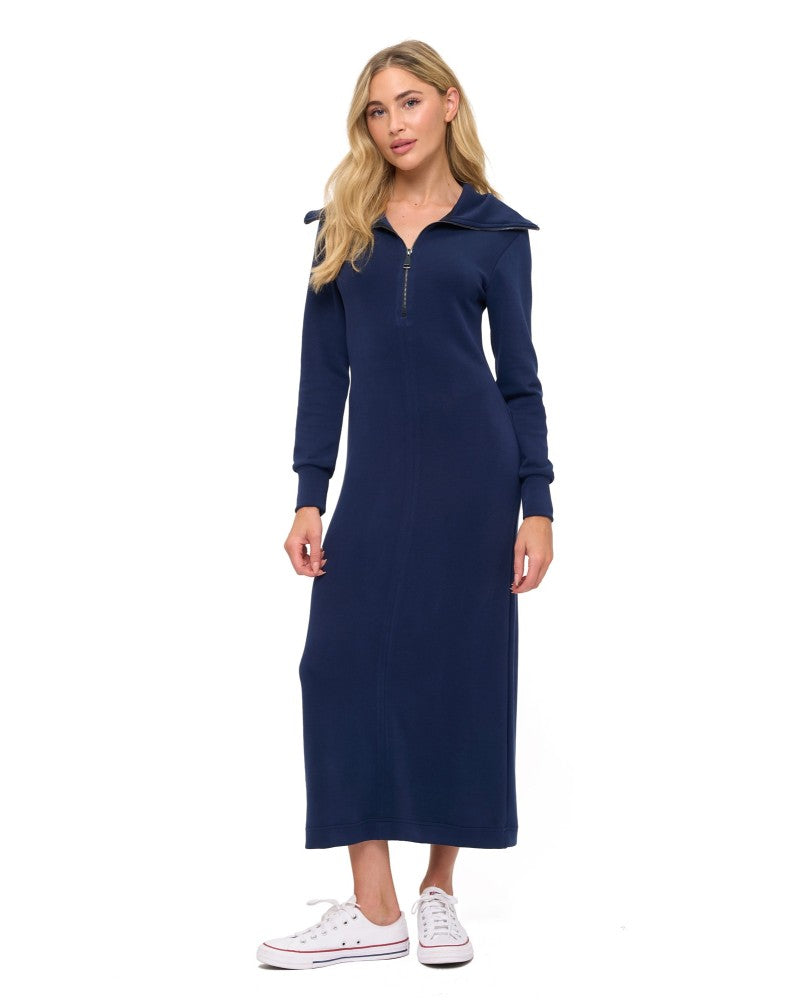 Varley Jilli Boutique Navy Midi Dress Zipper Ariella