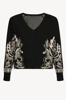 Krista Sweater in Zebra Fern CABALLERO collection jilli boutique blouse