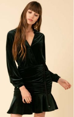 Manon Shirred Velvet Dress by Halebob