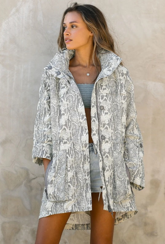Modern Anorak Printed Snake