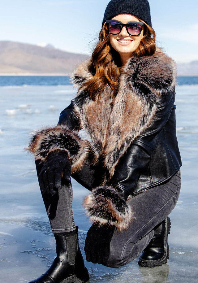 Faux Fur and Leather Jacket – Jilli Boutique
