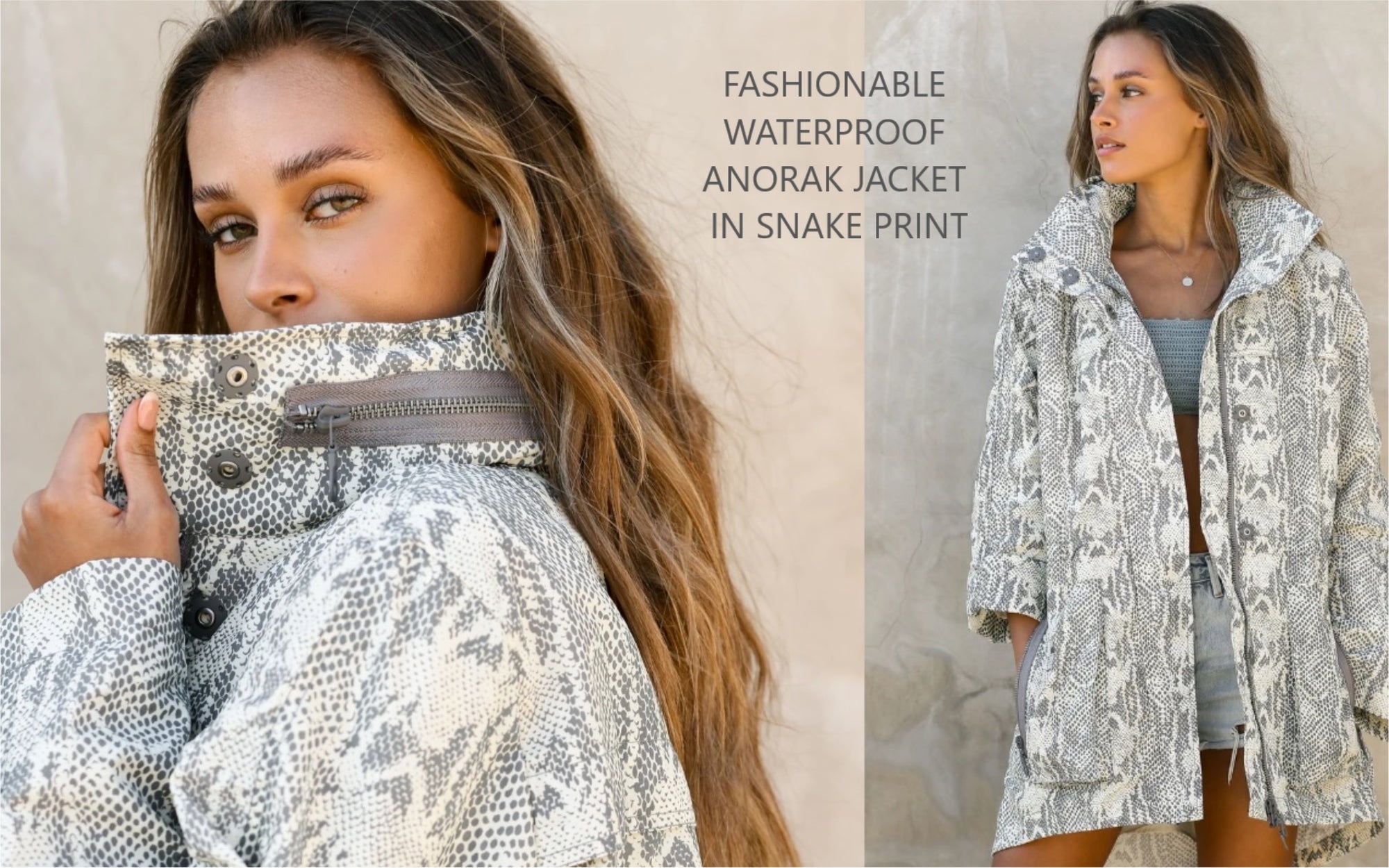 Modern Anorak Printed Snake