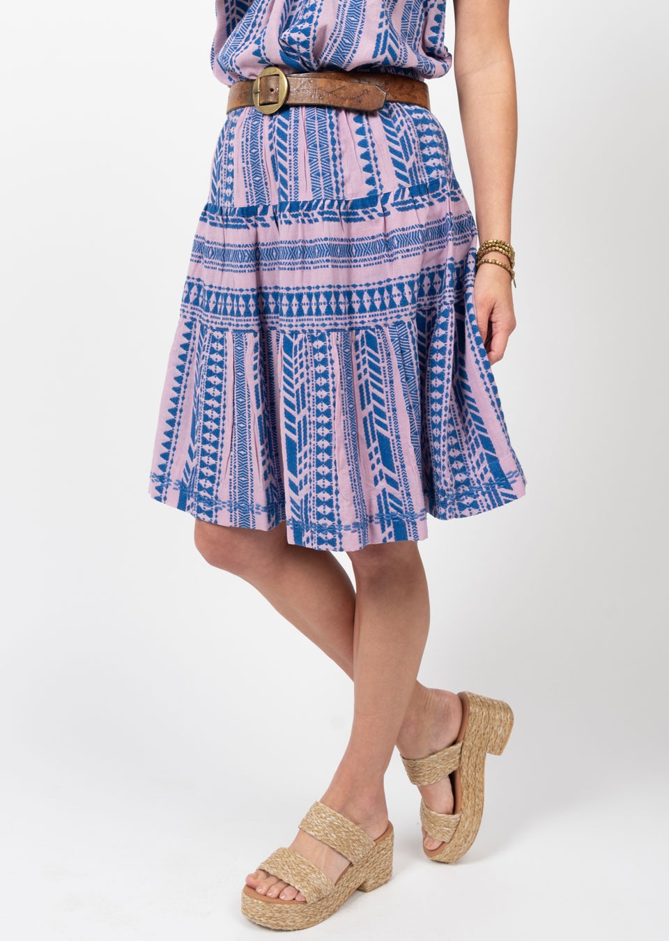 Tiered stiched hem skirt ivy jane jilli boutique