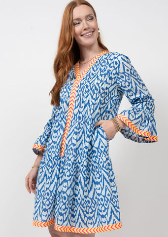 Ikat Neon Trim Dress by Ivy Jane 75648