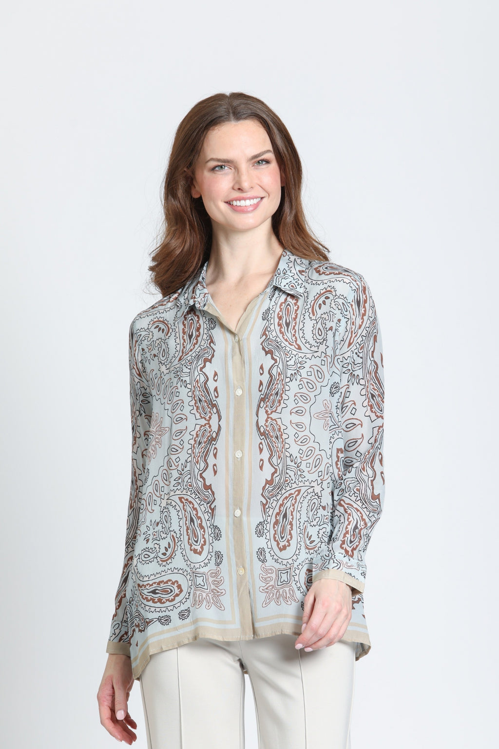 APNY Button-up w/Roll-up Sleeve Sky Blue Walnut Jilli Boutique Buckhead Dunwoody