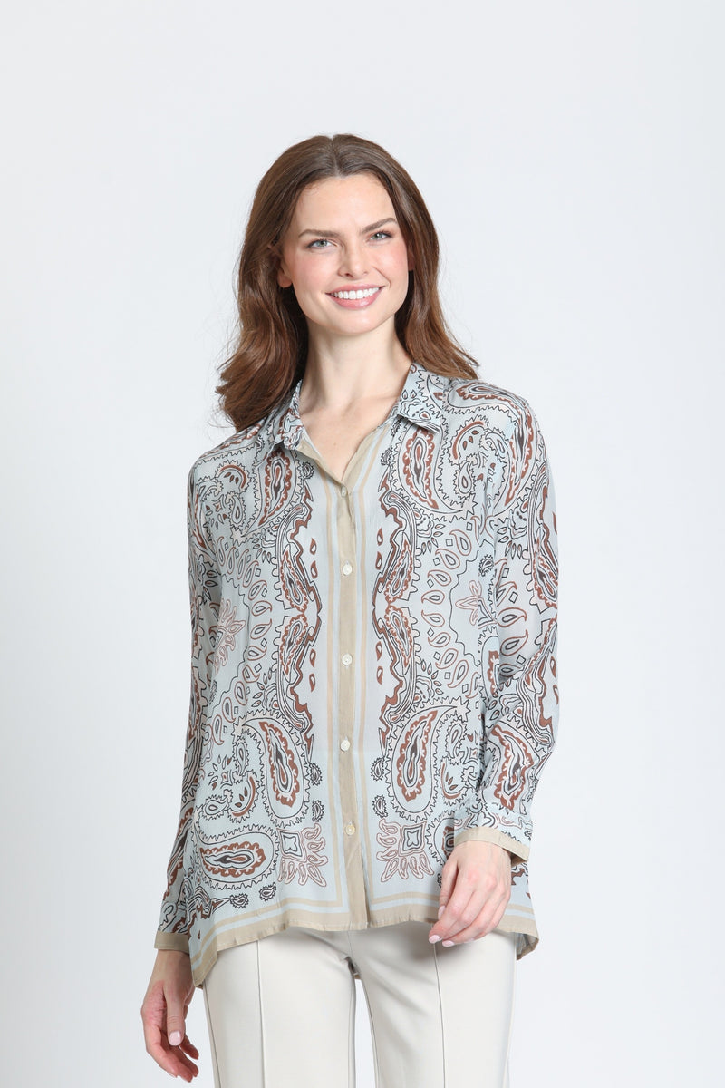 APNY Button-up w/Roll-up Sleeve Sky Blue Walnut Jilli Boutique Buckhead Dunwoody