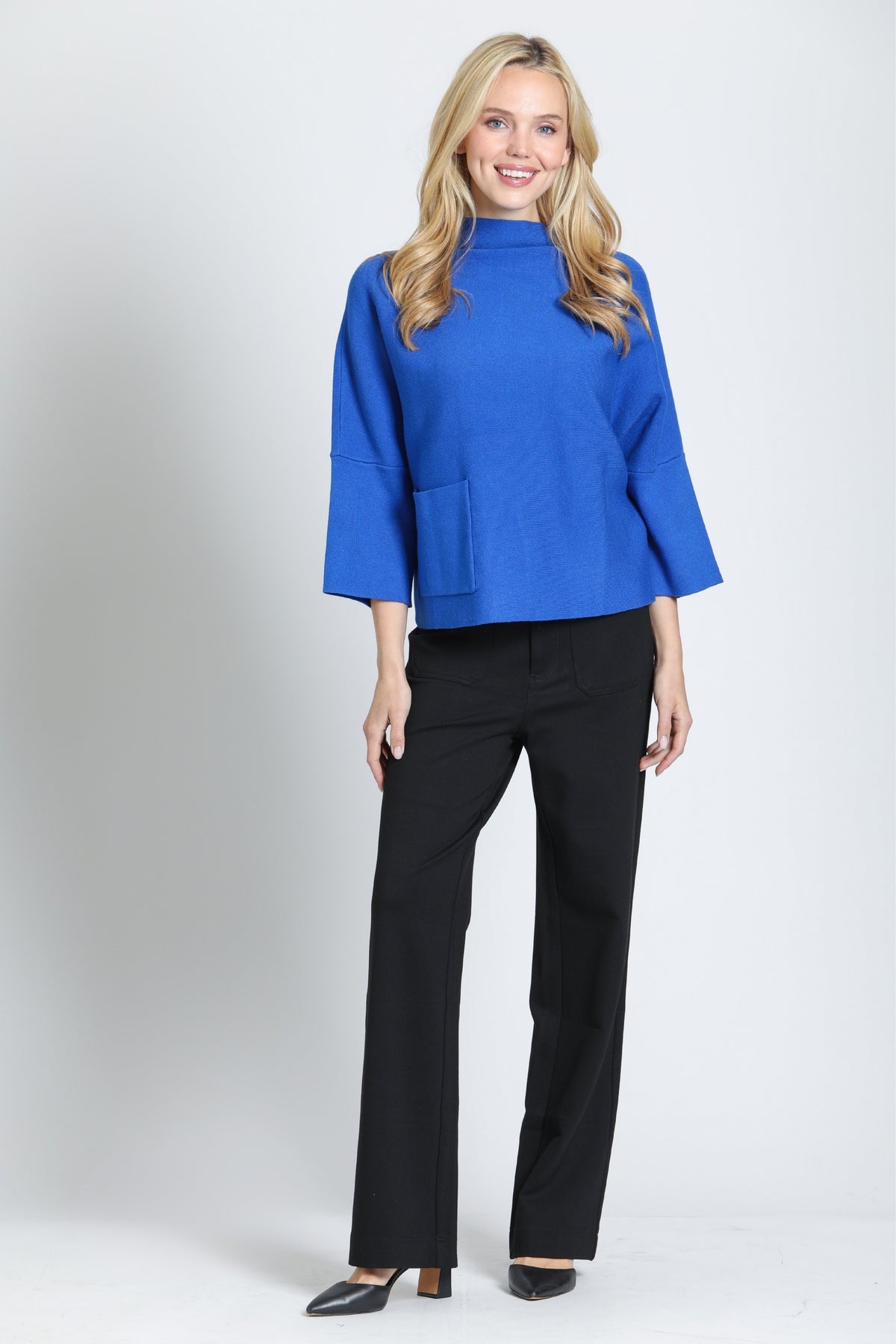 APNY Cobalt Sweater with Patch Pocket Jilli Boutique SW125 Buckhead