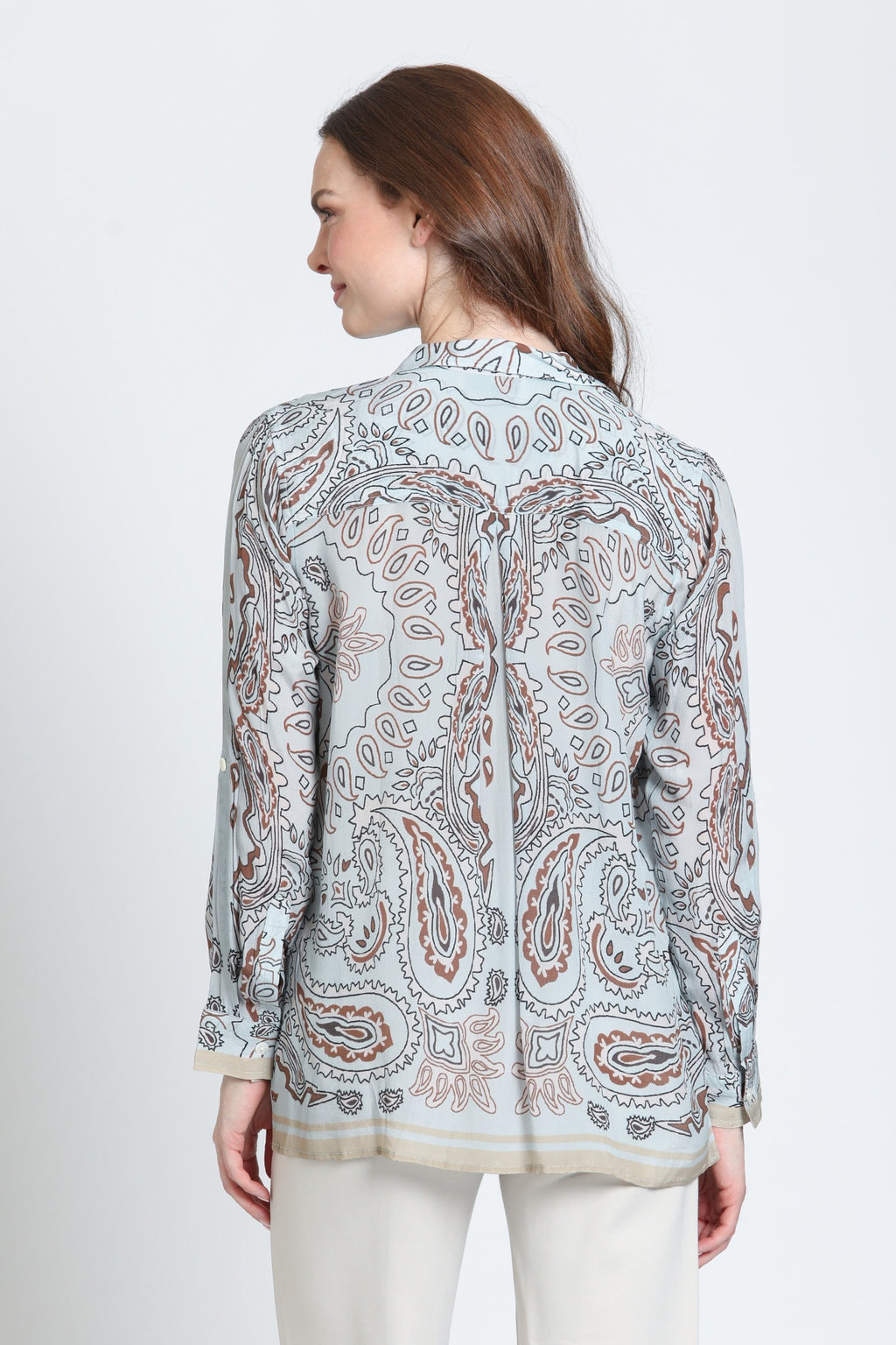 APNY Button-up w/Roll-up Sleeve Sky Blue Walnut Jilli Boutique Buckhead 