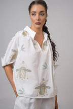 Aether 2670.39231 Scarob Off White Blouse Jilli Boutique Cotton