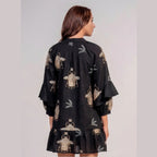 Aether Concept Short Black Cotton Dress Jilli Boutique Greek Atlanta