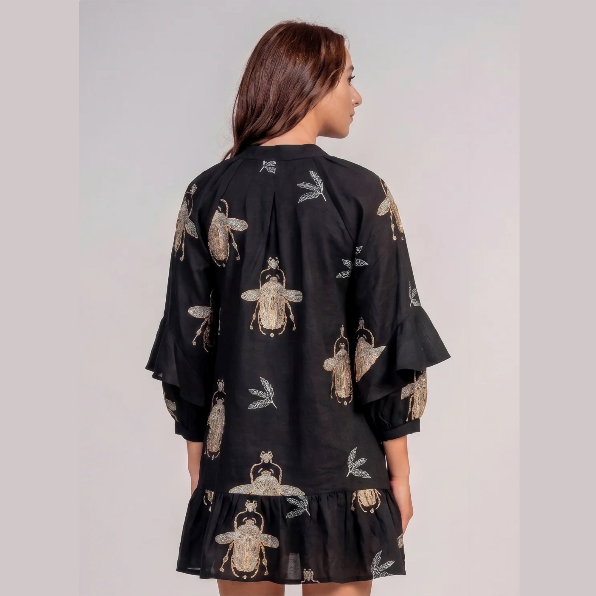 Aether Concept Short Black Cotton Dress Jilli Boutique Greek Atlanta