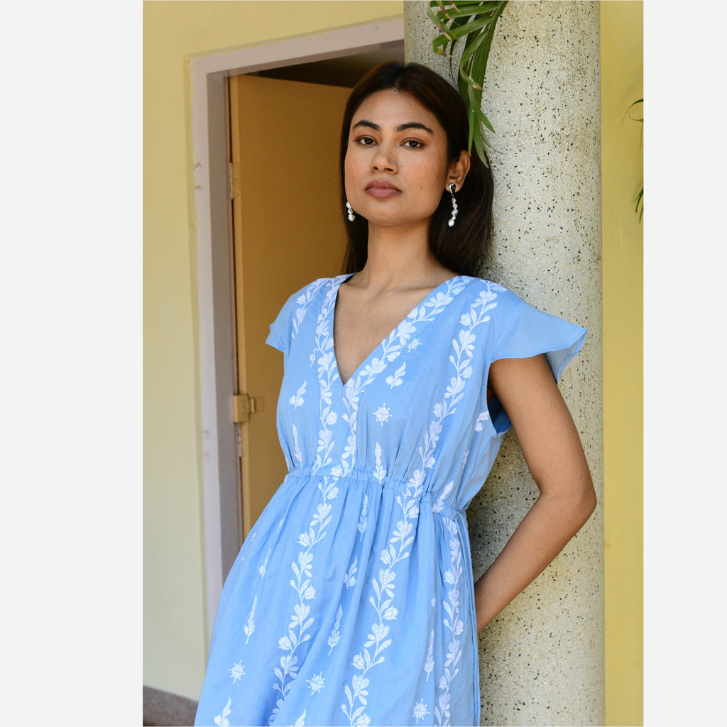 Azure Santorini Midi Dress