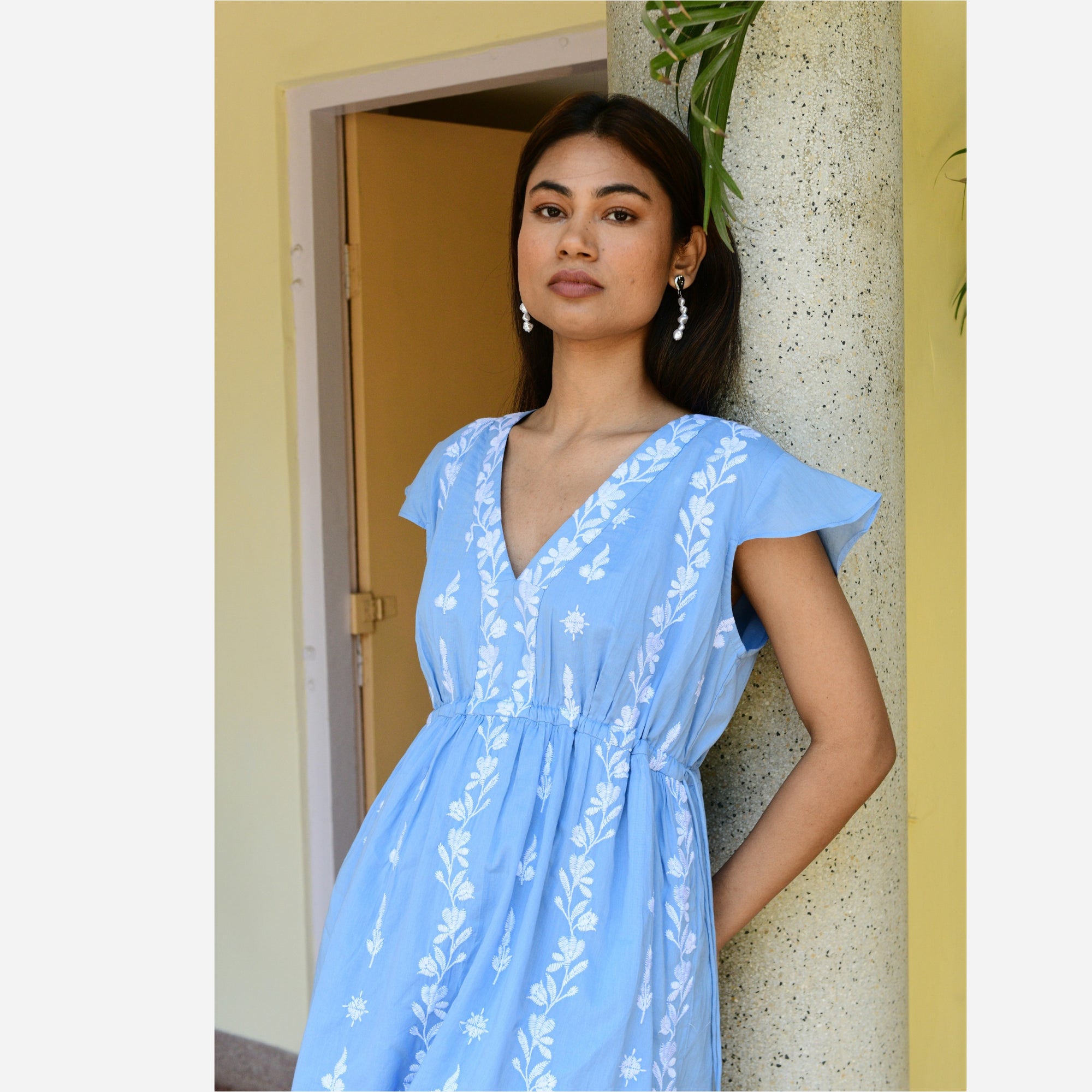 Azure Santorini Midi Dress