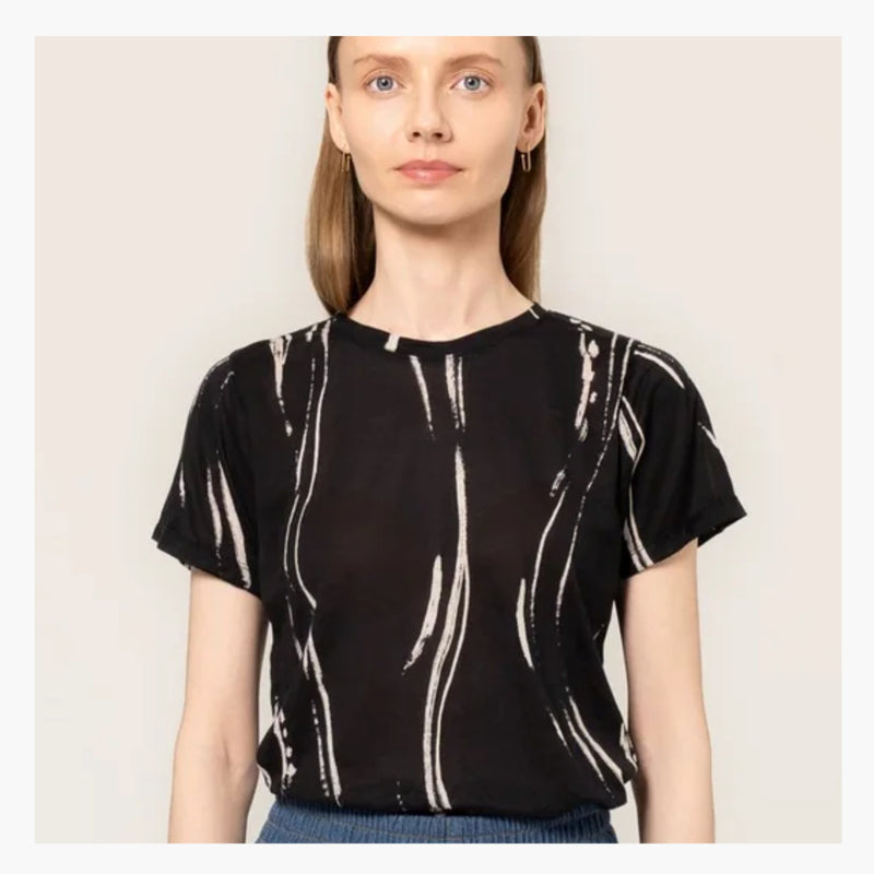 Black and White Tee Top Cotton Jilli Boutique 