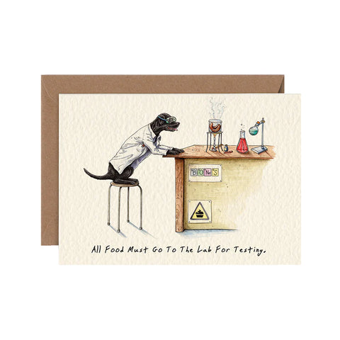 ALL FOOD MUST GO TO THE LAB CARD GREETING CARD