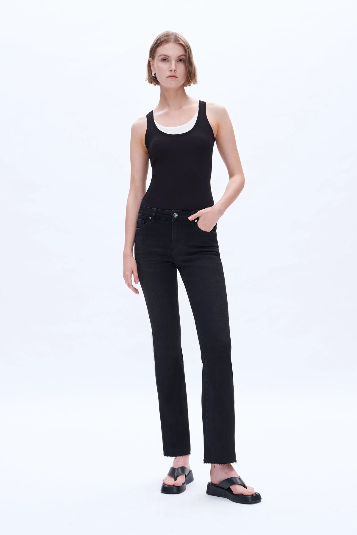 Bayeas Mid Rise Black Bootcut Denim Jilli Boutique BYF1157