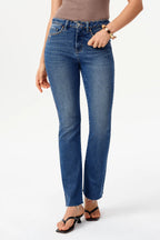 High Rise Ankle Rhinestone Bootcut Jeans Jilli Boutique BYF-1205 Bayeas