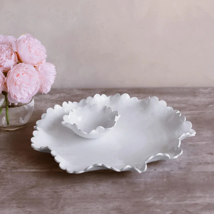 BEATRIZ BALL VIDA Colette Round Platter with Mini Dip Bowl (White) Jilli Boutique Atlanta