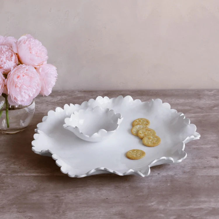 BEATRIZ BALL VIDA Colette Round Platter with Mini Dip Bowl (White) Jilli Boutique Buckhead