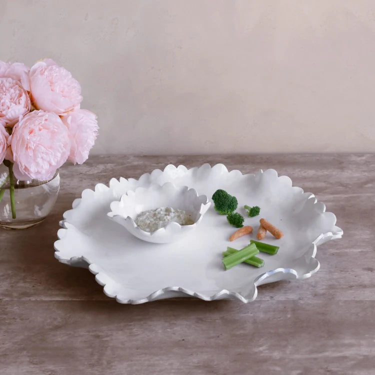 BEATRIZ BALL VIDA Colette Round Platter with Mini Dip Bowl (White) Jilli Boutique Dunwoody