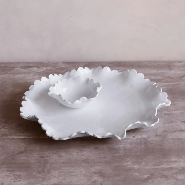 BEATRIZ BALL VIDA Colette Round Platter with Mini Dip Bowl (White) Jilli Boutique