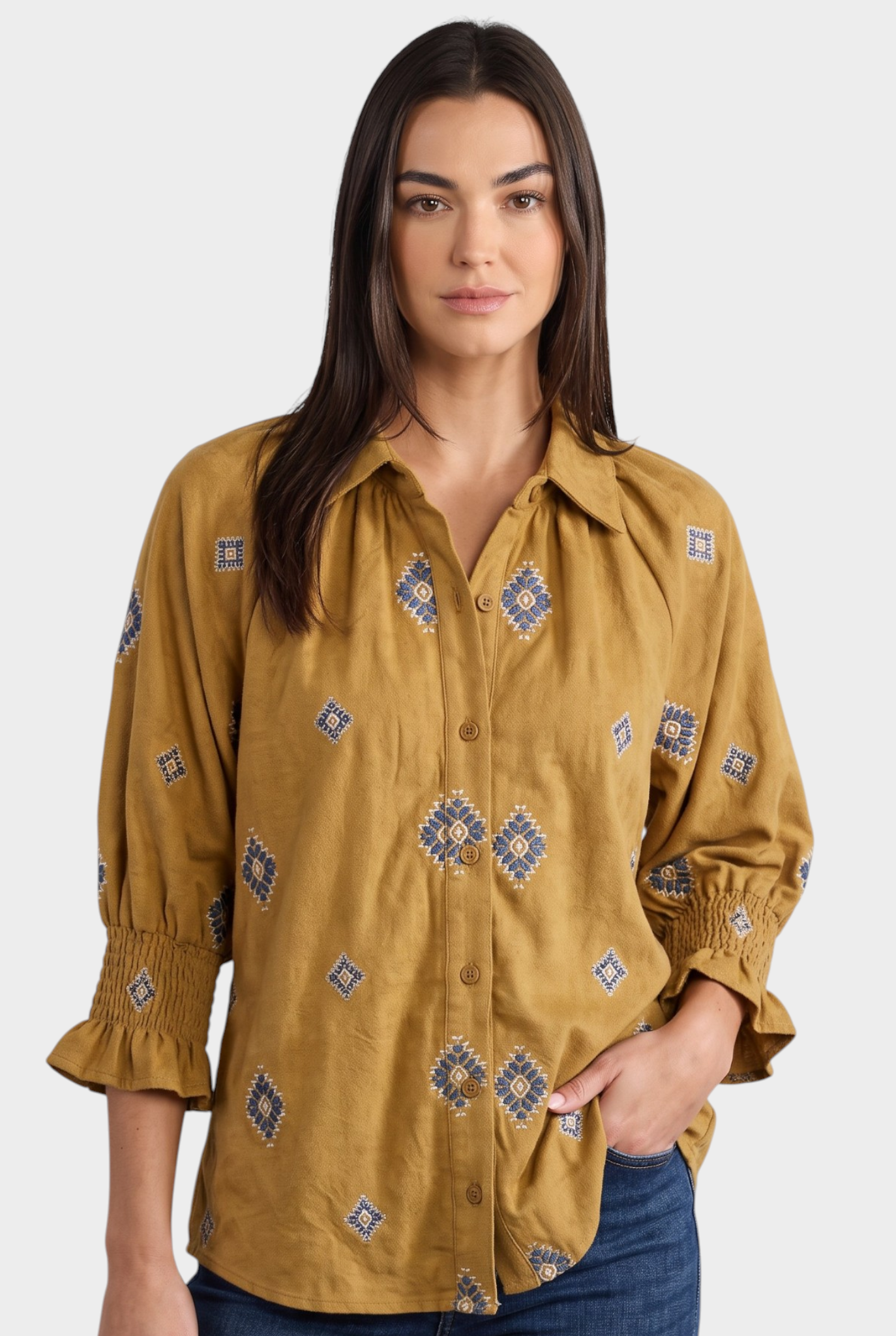 Boho Chic Faux Suede Top in Cognac Jilli Boutique