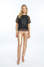 Carmen Black Openwork Sequin Top Caballero Jilli