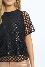 Black Sequin Top Caballero Jilli 