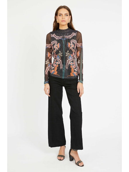 Marta Mesh Top in Zulu Prince Caballero Collection Jilli Boutique