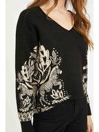 Krista Sweater in Zebra Fern CABALLERO collection jilli boutique