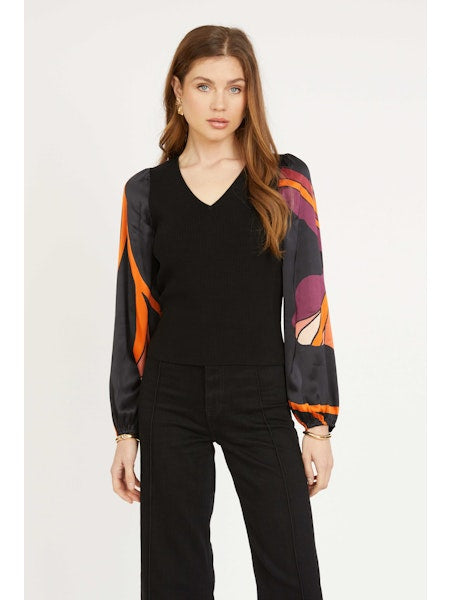 Arielle Top in African Paradise Jilli Boutique Caballero Atlanta Buckhead Dunwoody Collection Blouse