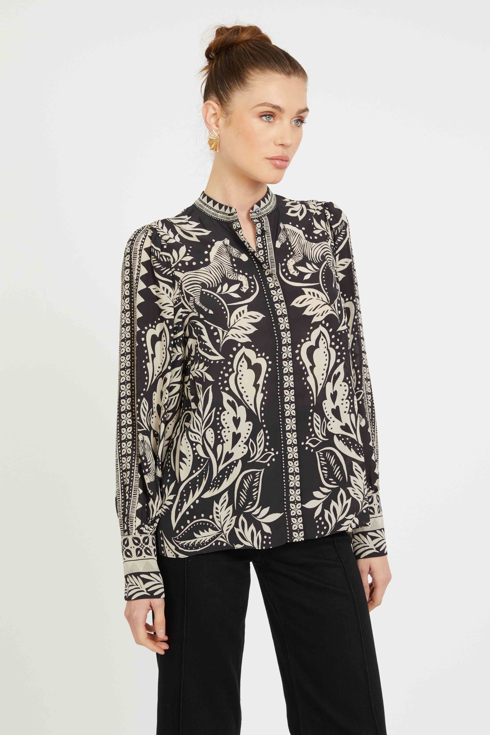 Caballero Collection Jilli Boutique Riley Top Zebra Fern Atlanta Blouse Shirt Dunwoody Buckhead 