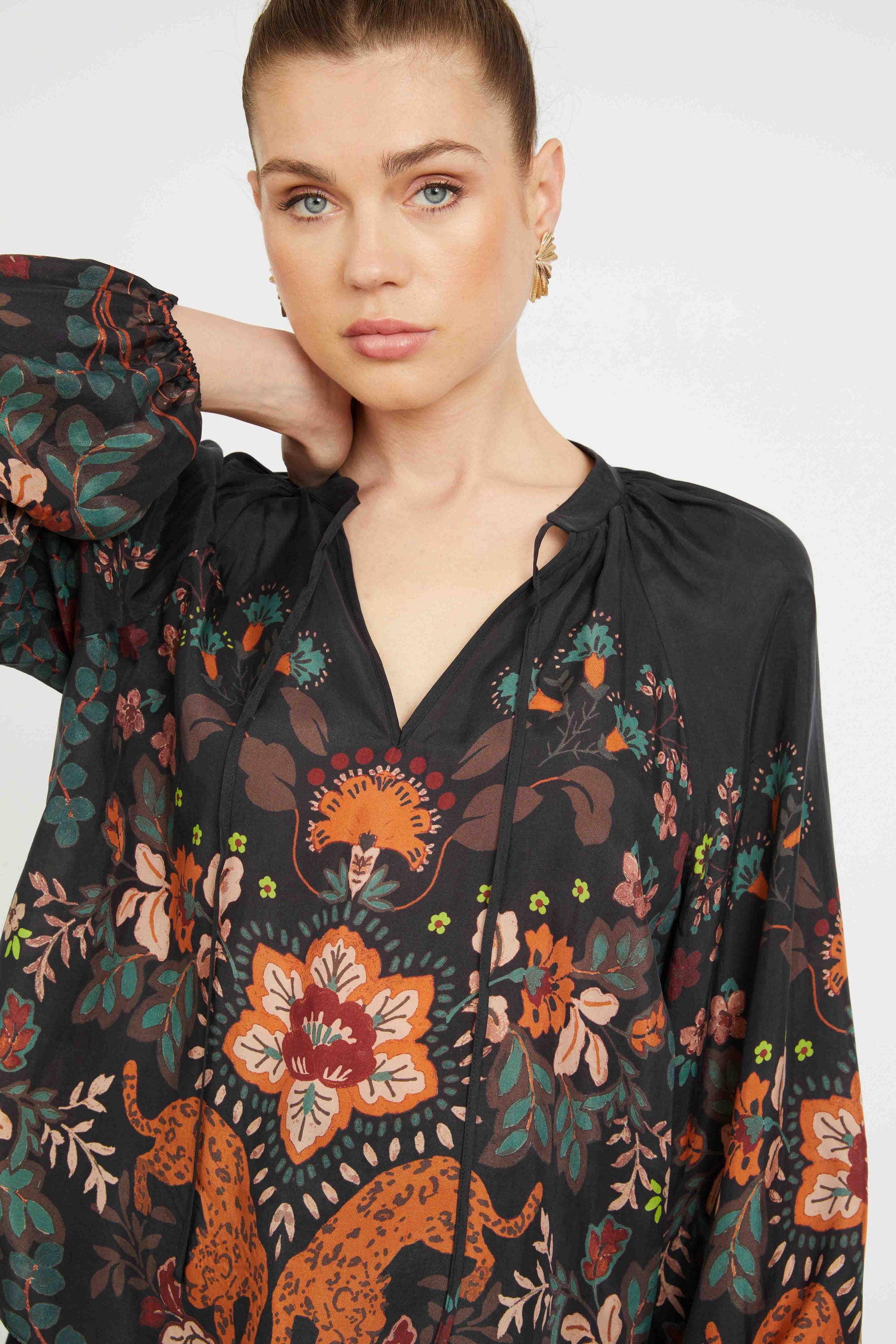Leopard Peony Top Caballero Jilli Boutique