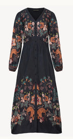 Molly Dress in Leopard Peony Caballero Collection Jilli Boutique