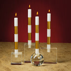 Modern & Festive Gold Formal Taper Candles - Two Boxes of 6
