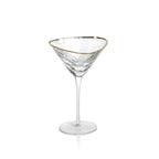 Gold Rim Triangular Martini Glass zodax jilli 