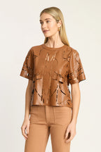 Amo Top in Tobacco Vegan Leather Caballero Jilli Boutique  
