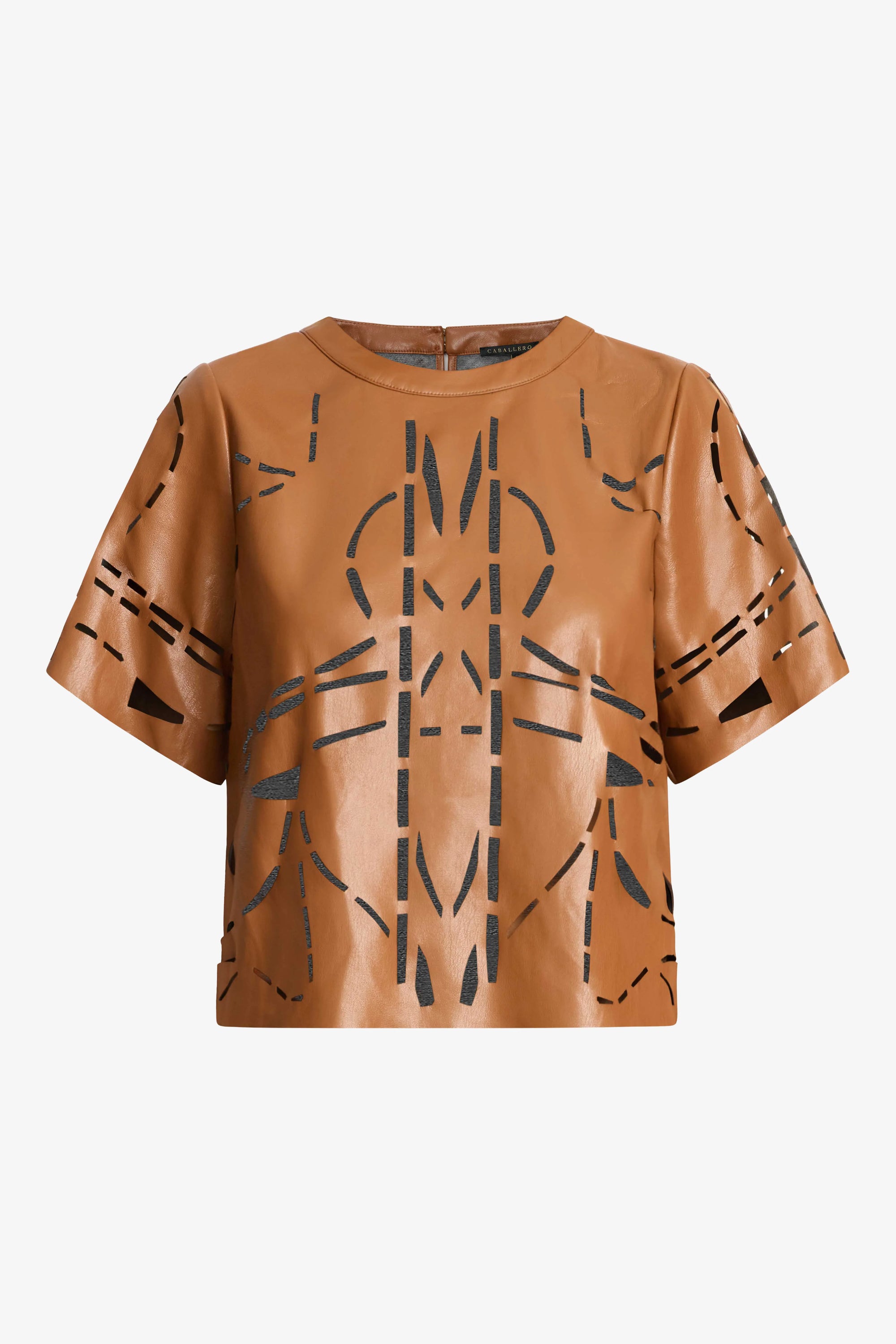 Amo Top in Tobacco Vegan Leather Caballero Collection Jilli Boutique 