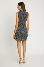 Prue Dress in Midnight Palm Caballero Collection Jilli Boutique Dunwoody