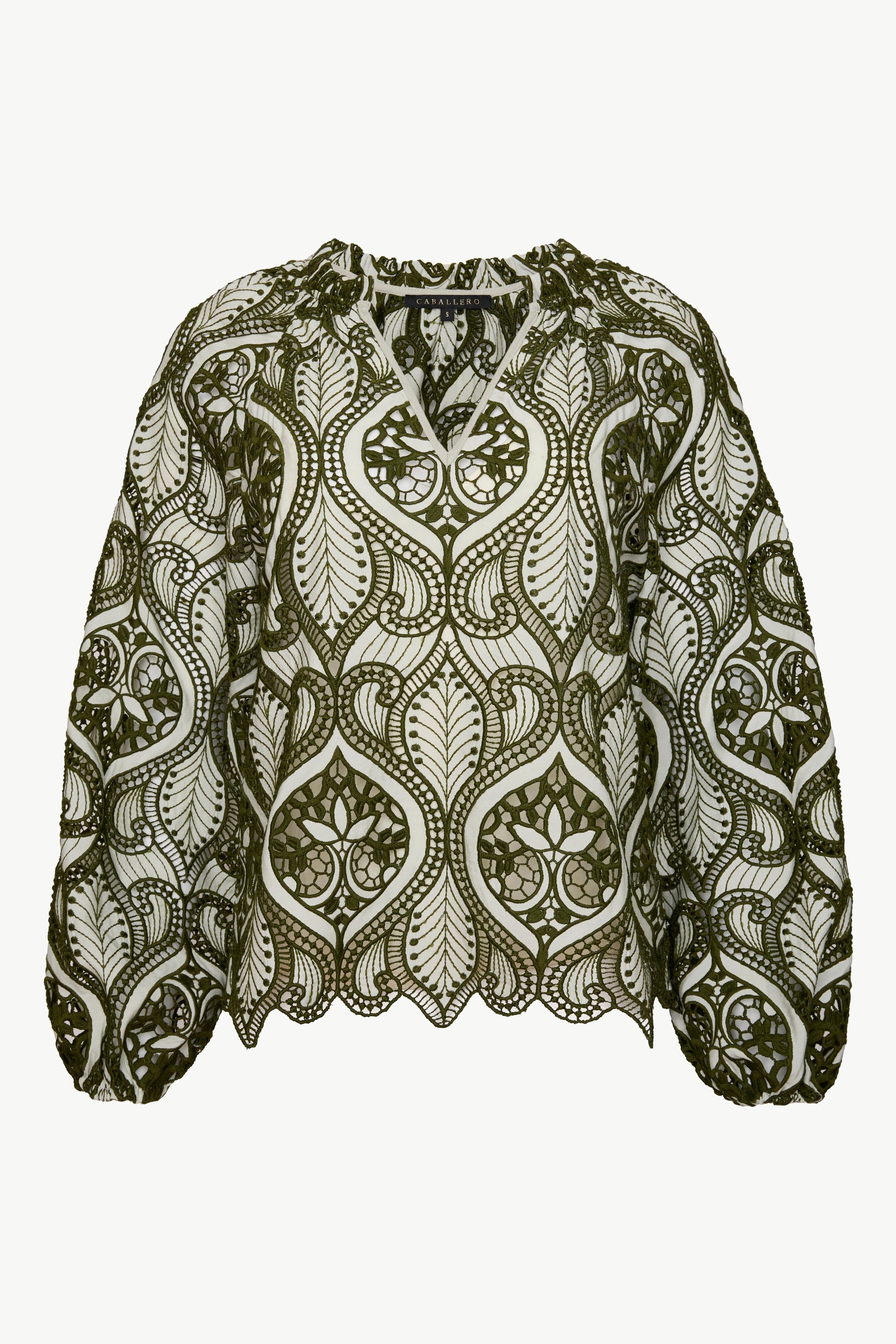 Miki Top Loden Green Lace Jilli Boutique Caballero Collection