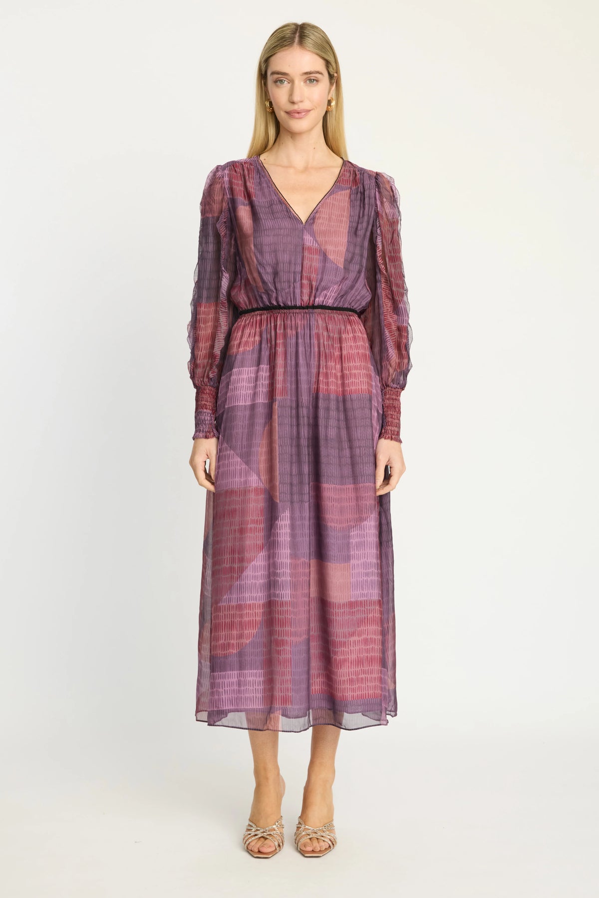 Stace Maxi Dress in Dusky Geo CA447 Caballero Collection Jilli Boutique