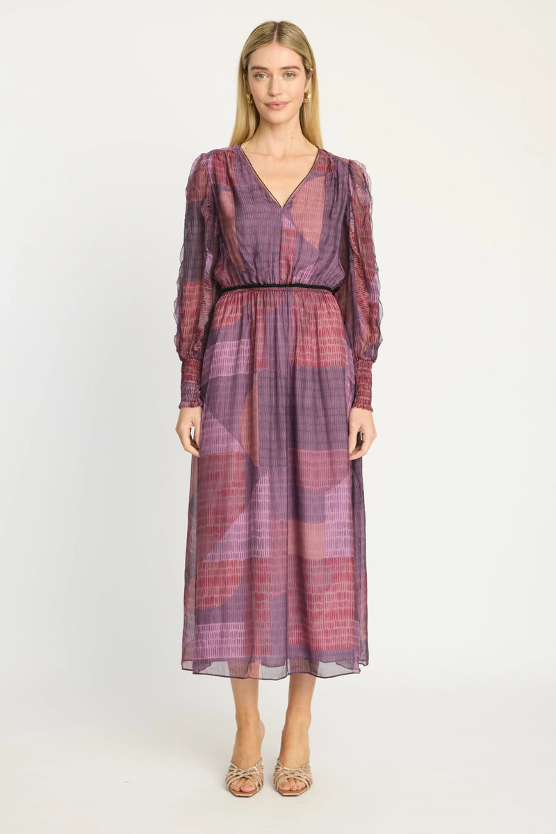 Stace Maxi Dress in Dusky Geo CA447 Caballero Collection Jilli Boutique