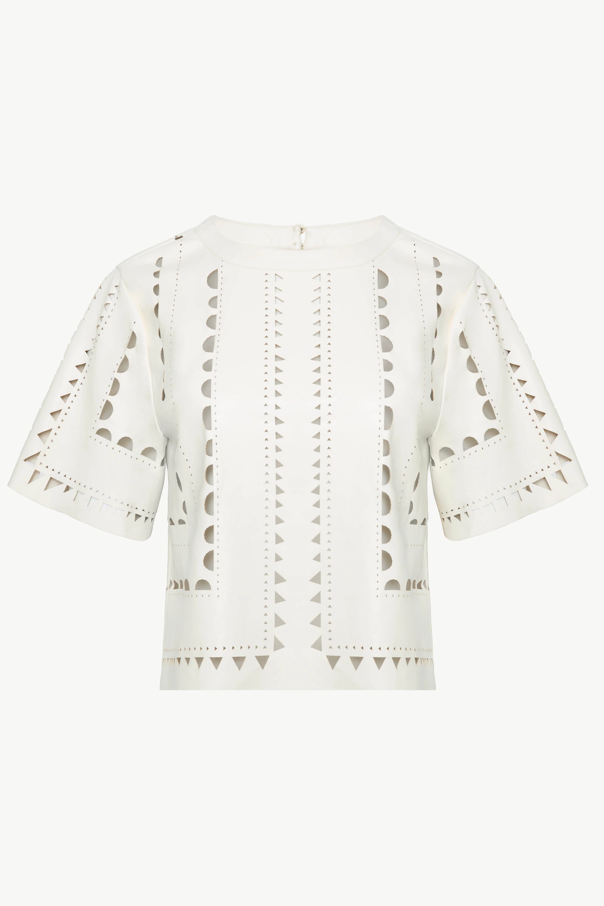 Caballero Collection Anisa Top in Antique White Vegan Leather Jilli Boutique Atlanta