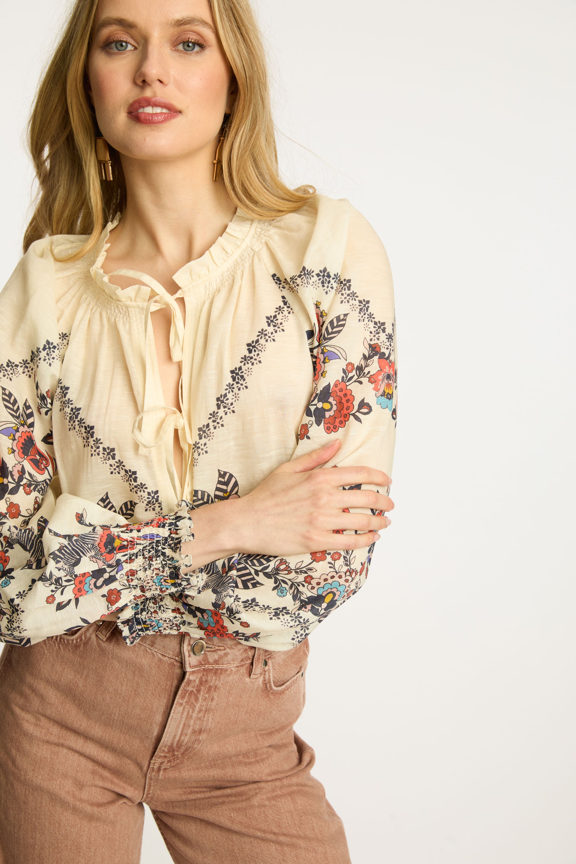  Vickie Top in Zebra Leaf Jilli Boutique Caballero Collection Atlanta