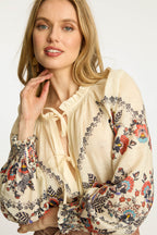  Vickie Top in Zebra Leaf Jilli Boutique Caballero Collection Chastain Square