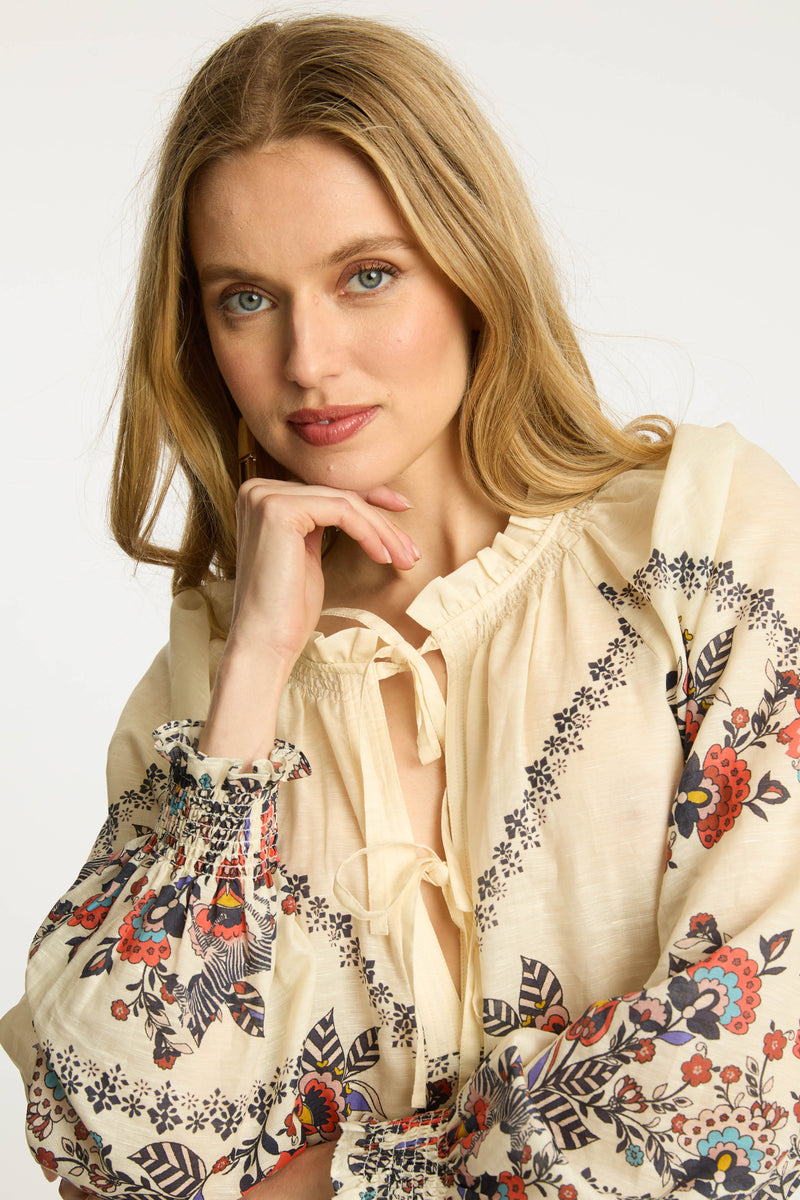  Vickie Top in Zebra Leaf Jilli Boutique Caballero Collection