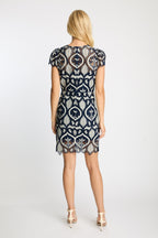 Caballero Vanna Dress Navy Cream Jilli Boutique Atlanta